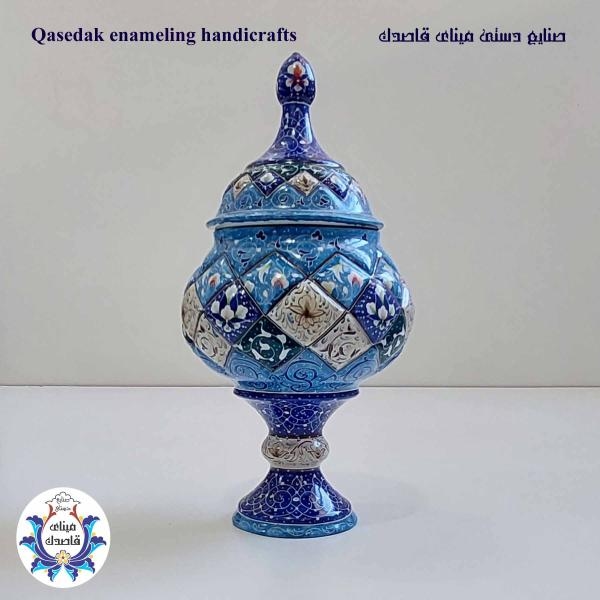 قندان پایه دار میناکاری ۲۳ سانتیمتر کد ۶