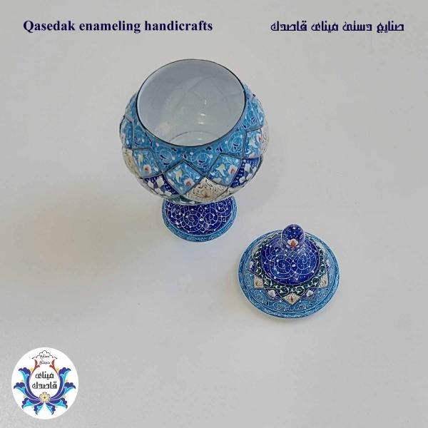 قندان پایه دار میناکاری ۲۳ سانتیمتر کد ۶