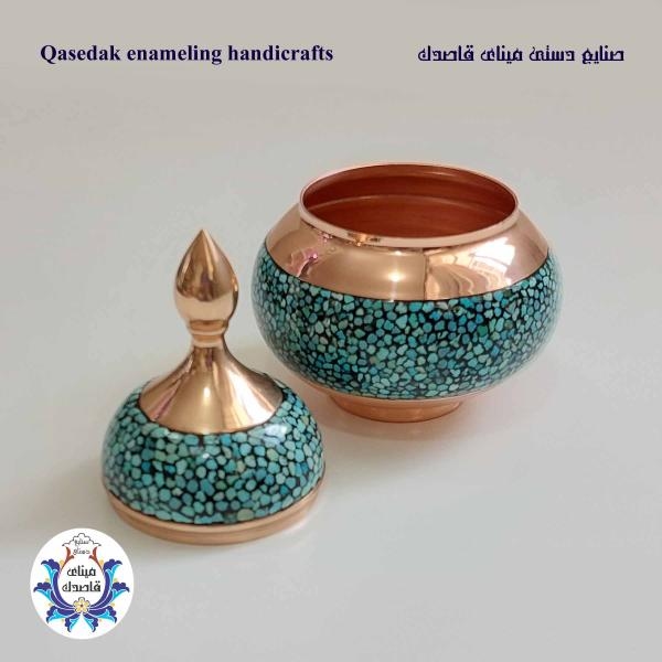 قندان فیروزه کوبی ۱۵ سانتیمتر کد ۱