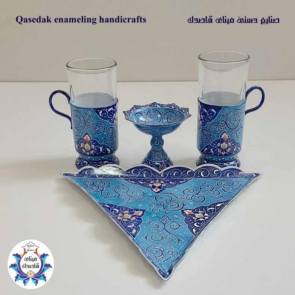 سرویس چایخوری دو نفره میناکاری کد ۵