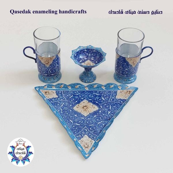 سرویس چایخوری دو نفره میناکاری کد ۴
