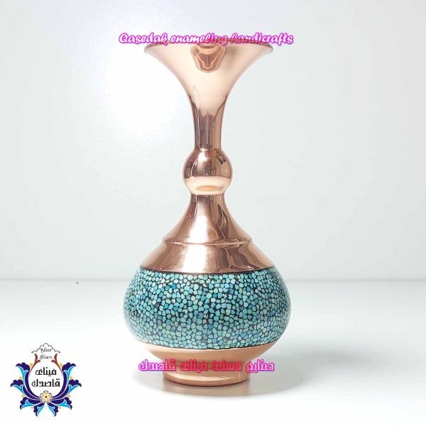 گلدان فیروزه کوبی ۲۰ سانتیمتر کد ۲