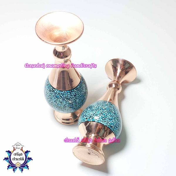 گلدان فیروزه کوبی ۱۶ سانتیمتر کد ۱