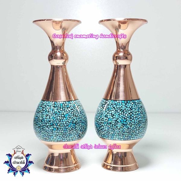 گلدان فیروزه کوبی ۱۶ سانتیمتر کد ۱