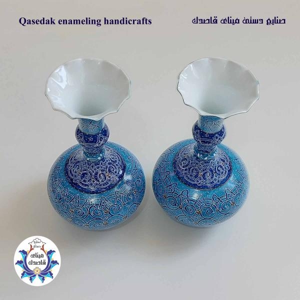 گلدان میناکاری پاپیونی ۲۲ سانتیمتر کد ۲۲۵۹
