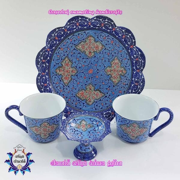 چایخوری 2 نفره میناکاری کد 3 | زیبا و باکیفیت، انتخابی ویژه برای دمنوش‌ها