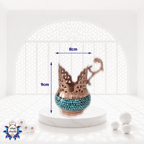 سرویس چای‌خوری فیروزه‌کوبی ۶ نفره؛ پذیرایی لوکس با هنر اصیل ایرانی
