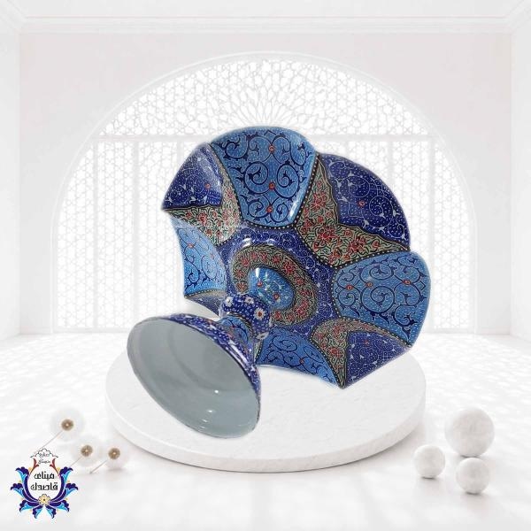 بشقاب پایه‌دار گلبرگی 20 سانتیمتر کد 2775 | طراحی زیبا و کاربردی برای میز شما