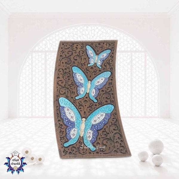 قاب ست پروانه میناکاری کد16