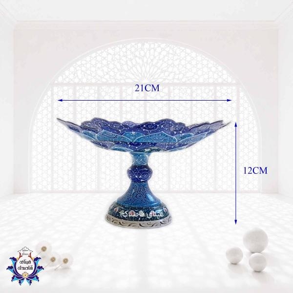 بشقاب پایه دار میناکاری ۲۰ سانتیمتر  کد ۲۱۰۲