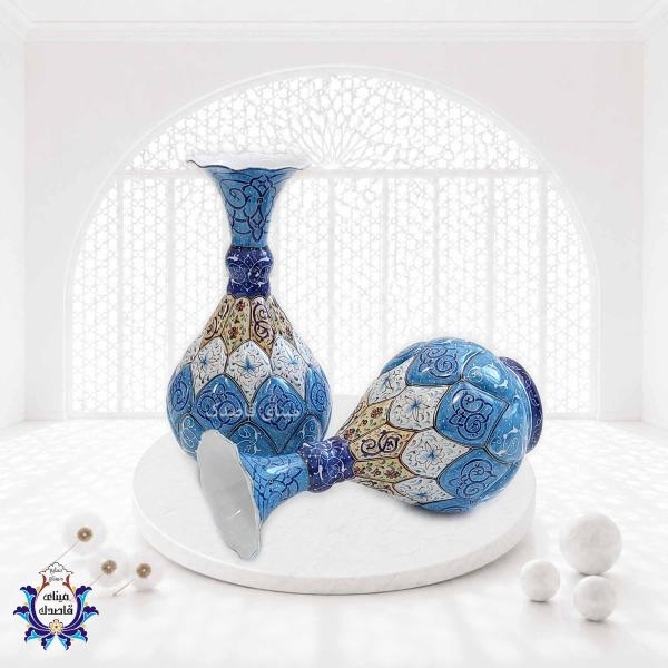 گلدان میناکاری پاپیونی ۱۶ سانتیمتر کد ۲۵۲۱