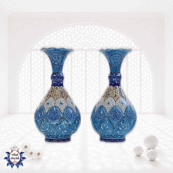 گلدان میناکاری پاپیونی ۱۶ سانتیمتر کد ۲۵۲۱