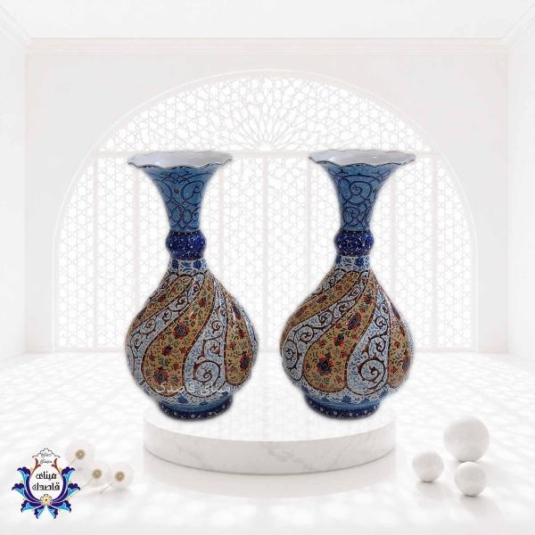 گلدان میناکاری پاپیونی۱۶ سانتیمتر کد ۲۵۵۰