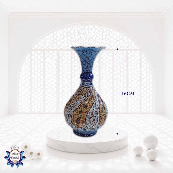 گلدان میناکاری پاپیونی۱۶ سانتیمتر کد ۲۵۵۰