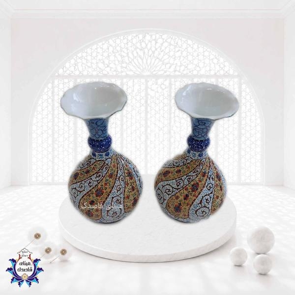 گلدان میناکاری پاپیونی۱۶ سانتیمتر کد ۲۵۵۰