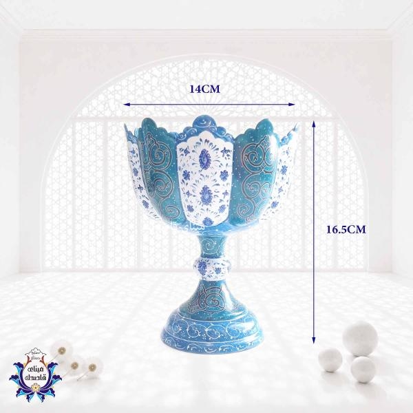 کاسه پایه دار میناکاری ۲۰ سانتیمتر کد ۲۲۸۵