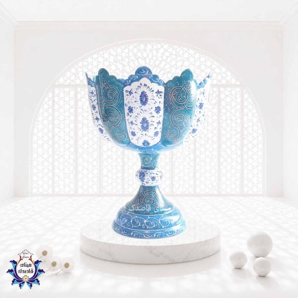 کاسه پایه دار میناکاری ۲۰ سانتیمتر کد ۲۲۸۵