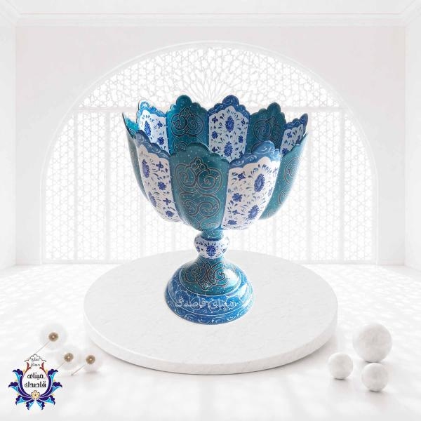 کاسه پایه دار میناکاری ۲۰ سانتیمتر کد ۲۲۸۵