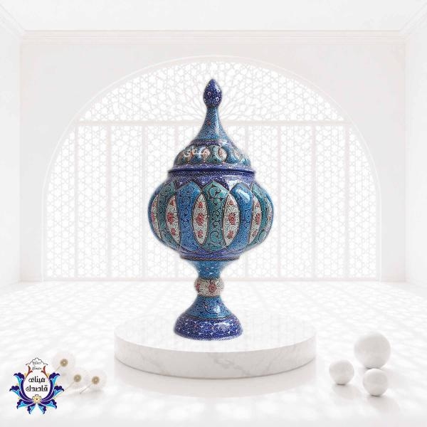 قندان پایه دار میناکاری ۲۵ سانتیمتر کد 26
