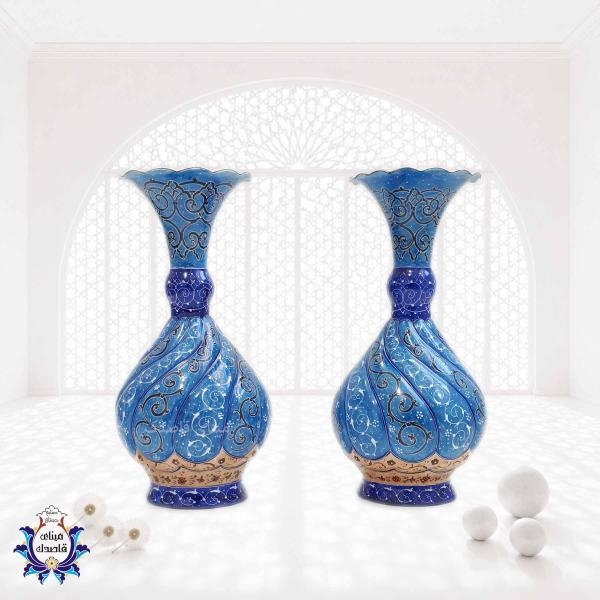 گلدان میناکاری پاپیونی ۲۰ سانتیمتر کد ۲۵۶۰