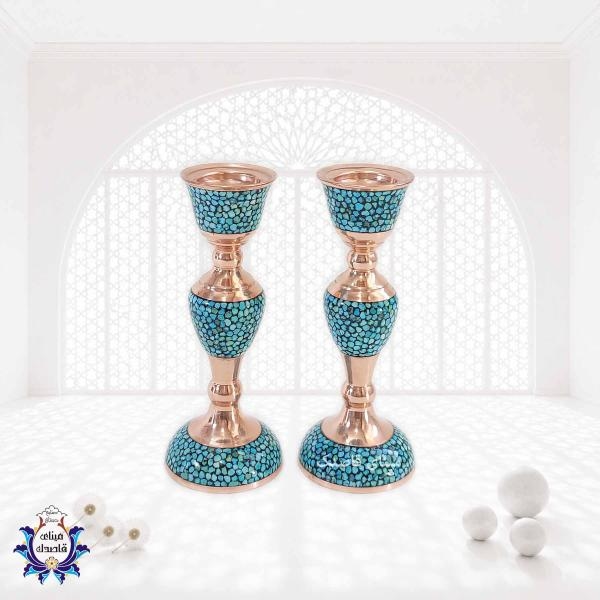 آینه و شمعدان فیروزه‌کوبی کد 3