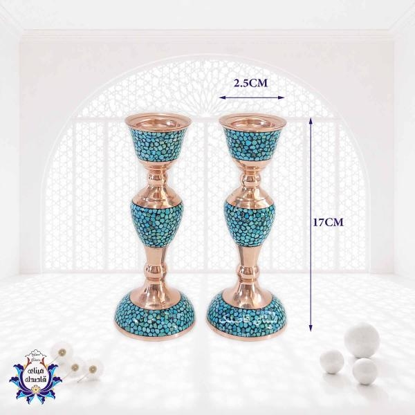 آینه و شمعدان فیروزه‌کوبی کد 3