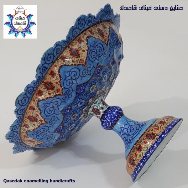 بشقاب پایه دار میناکاری ۲۰ سانتیمتر کد ۲۰۹۶