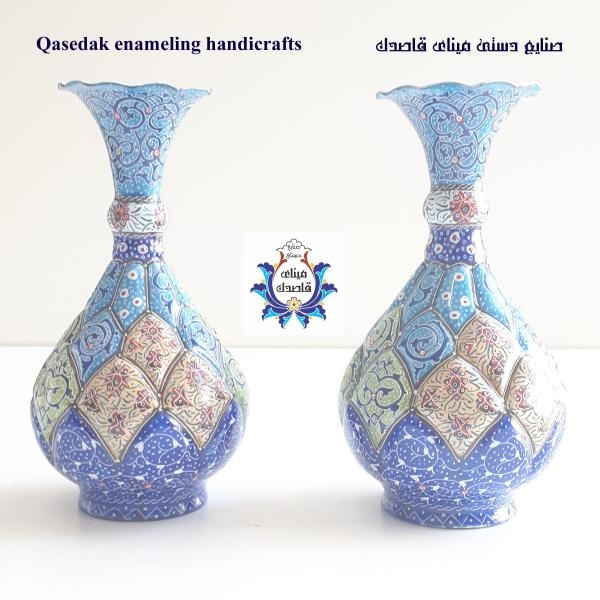 گلدان میناکاری پاپیونی۱۶ سانتیمتر کد ۲۵۱۵