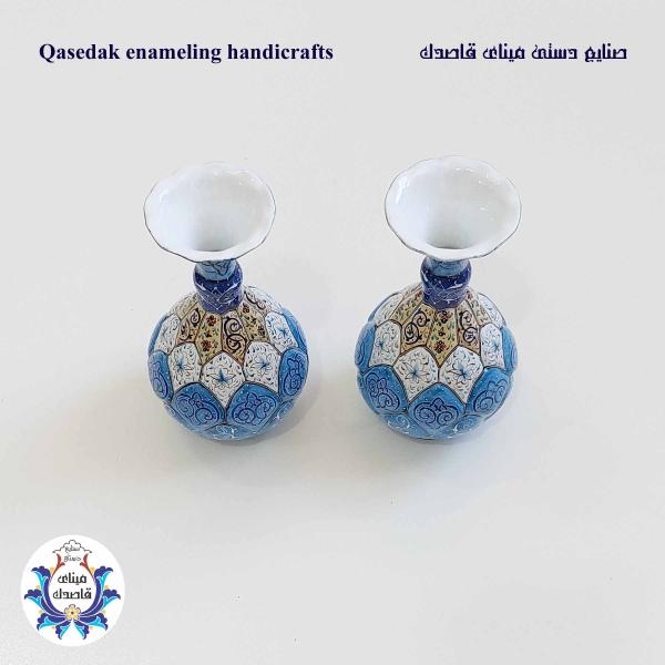 گلدان میناکاری پاپیونی ۱۶ سانتیمتر کد ۲۵۲۱