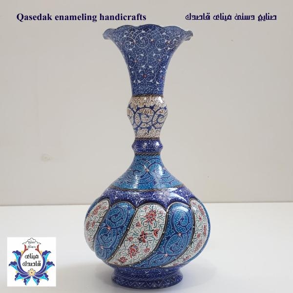 گلدان میناکاری پاپیونی ۲۰ سانتیمتر کد ۲۲۵۶