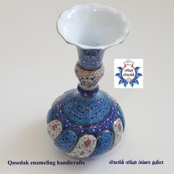 گلدان میناکاری پاپیونی ۲۰ سانتیمتر کد ۲۲۵۶
