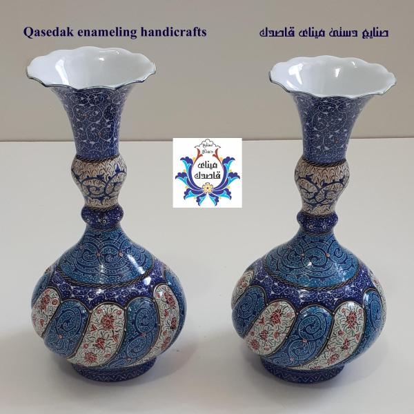 گلدان میناکاری پاپیونی ۲۰ سانتیمتر کد ۲۲۵۶