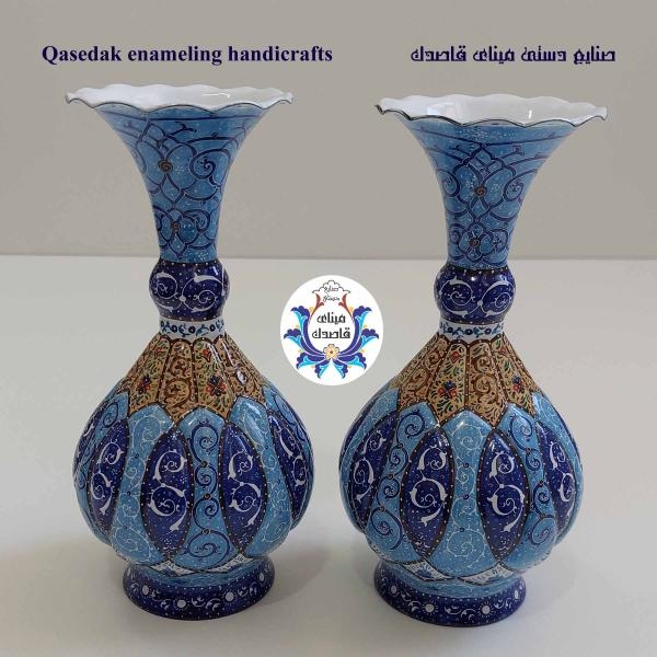 گلدان میناکاری پاپیونی ۲۰ سانتیمتر کد ۲۵۶۴
