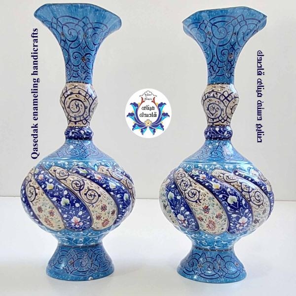 گلدان میناکاری پاپیونی ۲۵ سانتیمتری  کد ۲۶۰۳