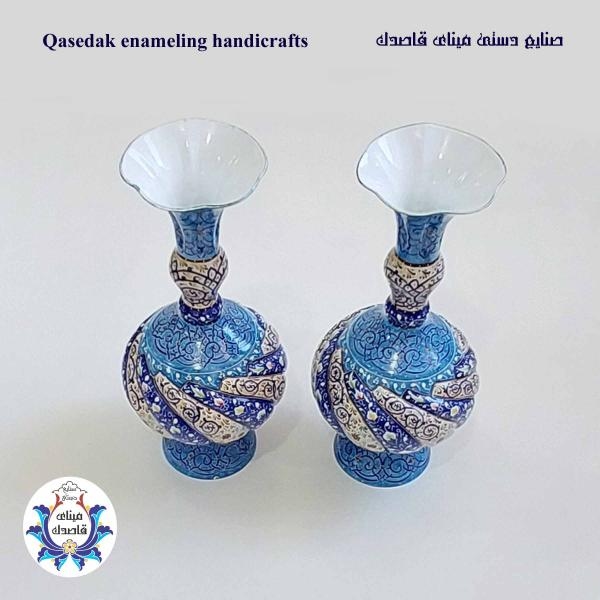 گلدان میناکاری پاپیونی ۲۵ سانتیمتری  کد ۲۶۰۳
