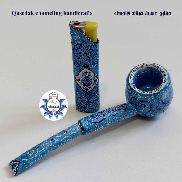 ست پیپ و فندک میناکاری کد ۱
