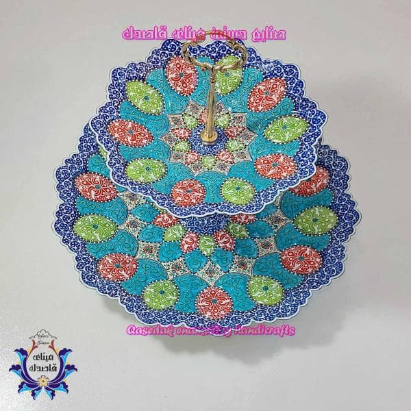 شیرینی خوری دو طبقه میناکاری کد ۱۲