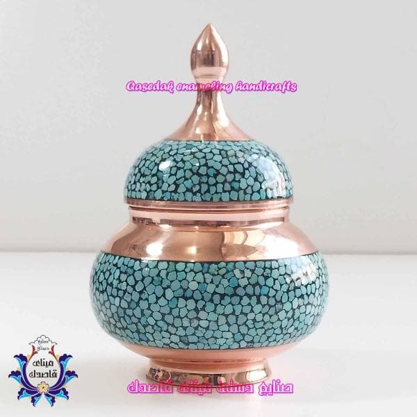 قندان فیروزه کوبی ۱۵ سانتیمتر کد ۲