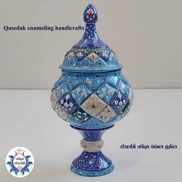 قندان پایه دار میناکاری ۲۳ سانتیمتر کد ۶