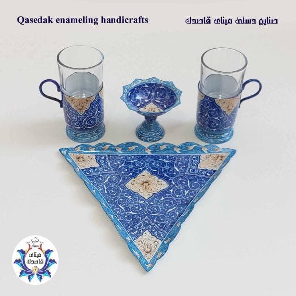 سرویس چایخوری دو نفره میناکاری کد ۴