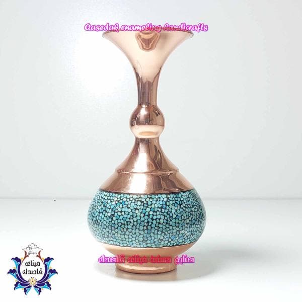 گلدان فیروزه کوبی ۲۰ سانتیمتر کد ۲