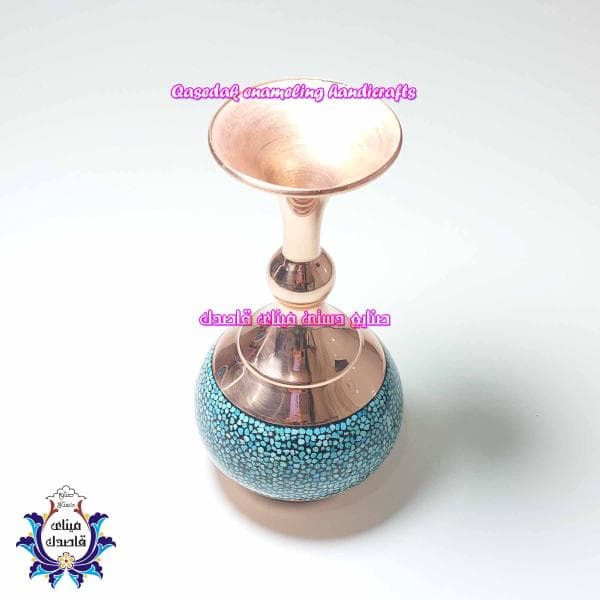 گلدان فیروزه کوبی ۲۰ سانتیمتر کد ۱