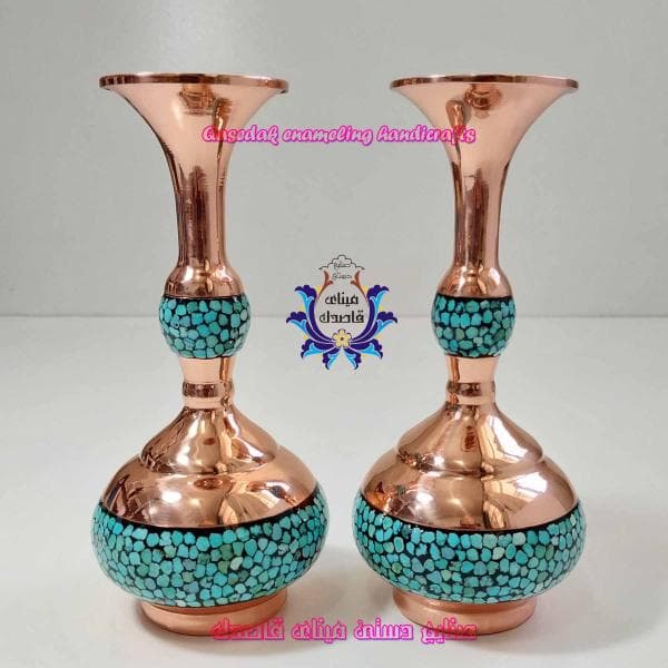 گلدان فیروزه کوبی ۱۶ سانتیمتر کد ۱