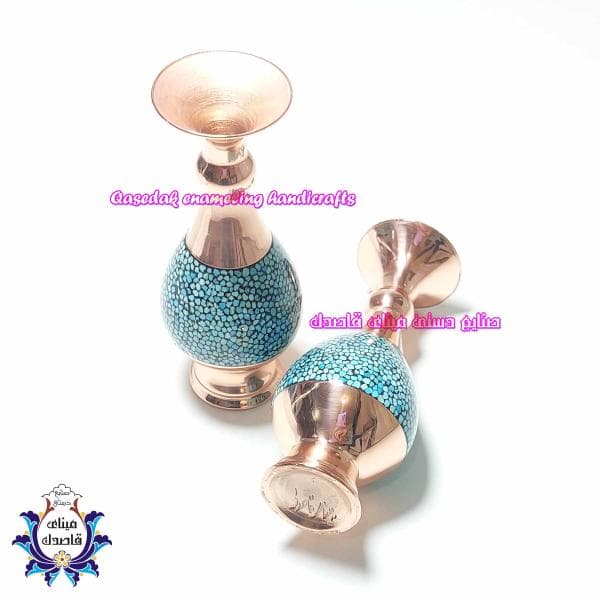 گلدان فیروزه کوبی ۱۳ سانتیمتر کد ۱