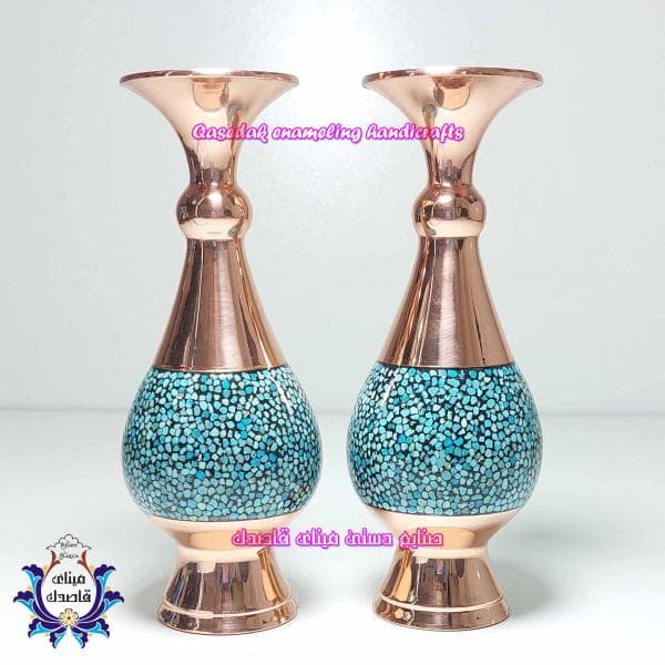 گلدان فیروزه کوبی ۱۶ سانتیمتر کد ۱