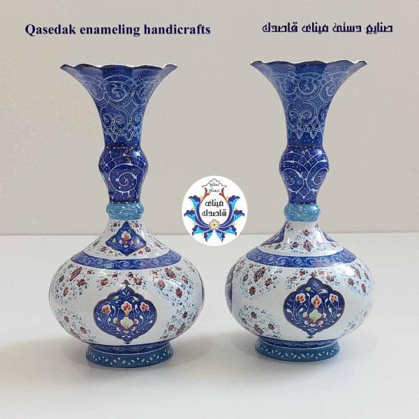 گلدان میناکاری پاپیونی ۲۲ سانتیمتر کد ۲۲۵۷
