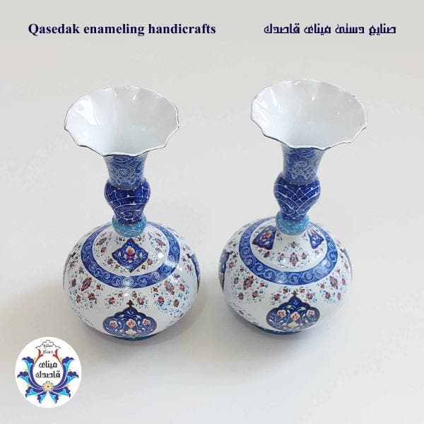 گلدان میناکاری پاپیونی ۲۲ سانتیمتر کد ۲۲۵۷