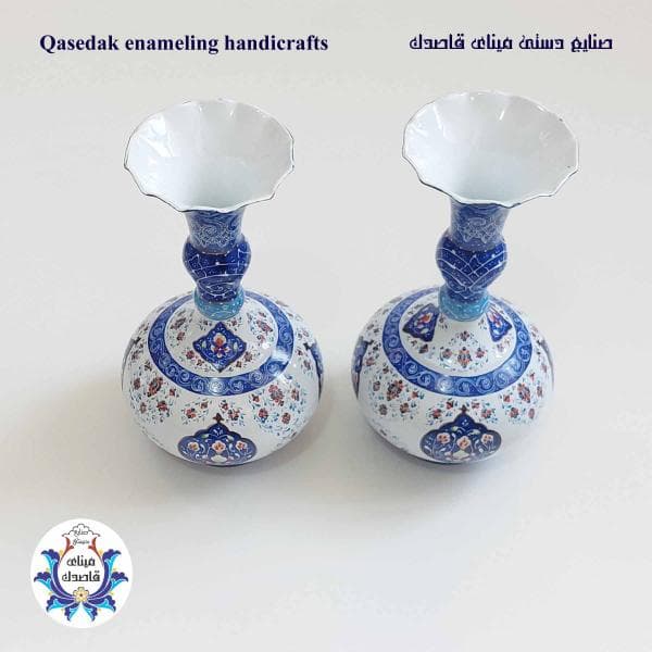 گلدان میناکاری پاپیونی ۲۲ سانتیمتر کد ۲۲۵۷