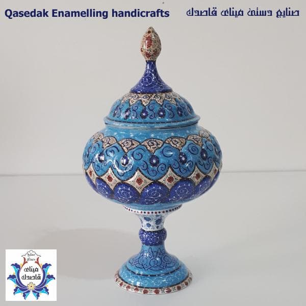 قندان پایه دار میناکاری ۳۰ سانتیمتر کد 2