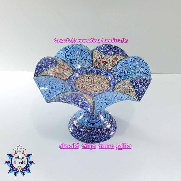 بشقاب پایه‌دار گلبرگی 20 سانتیمتر کد 2775 | طراحی زیبا و کاربردی برای میز شما